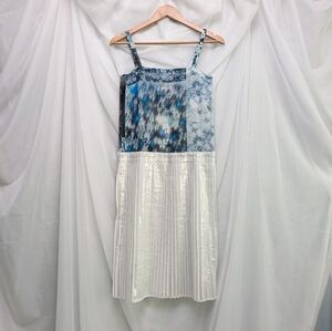 Blue and silver pleated Maison Margiela dress